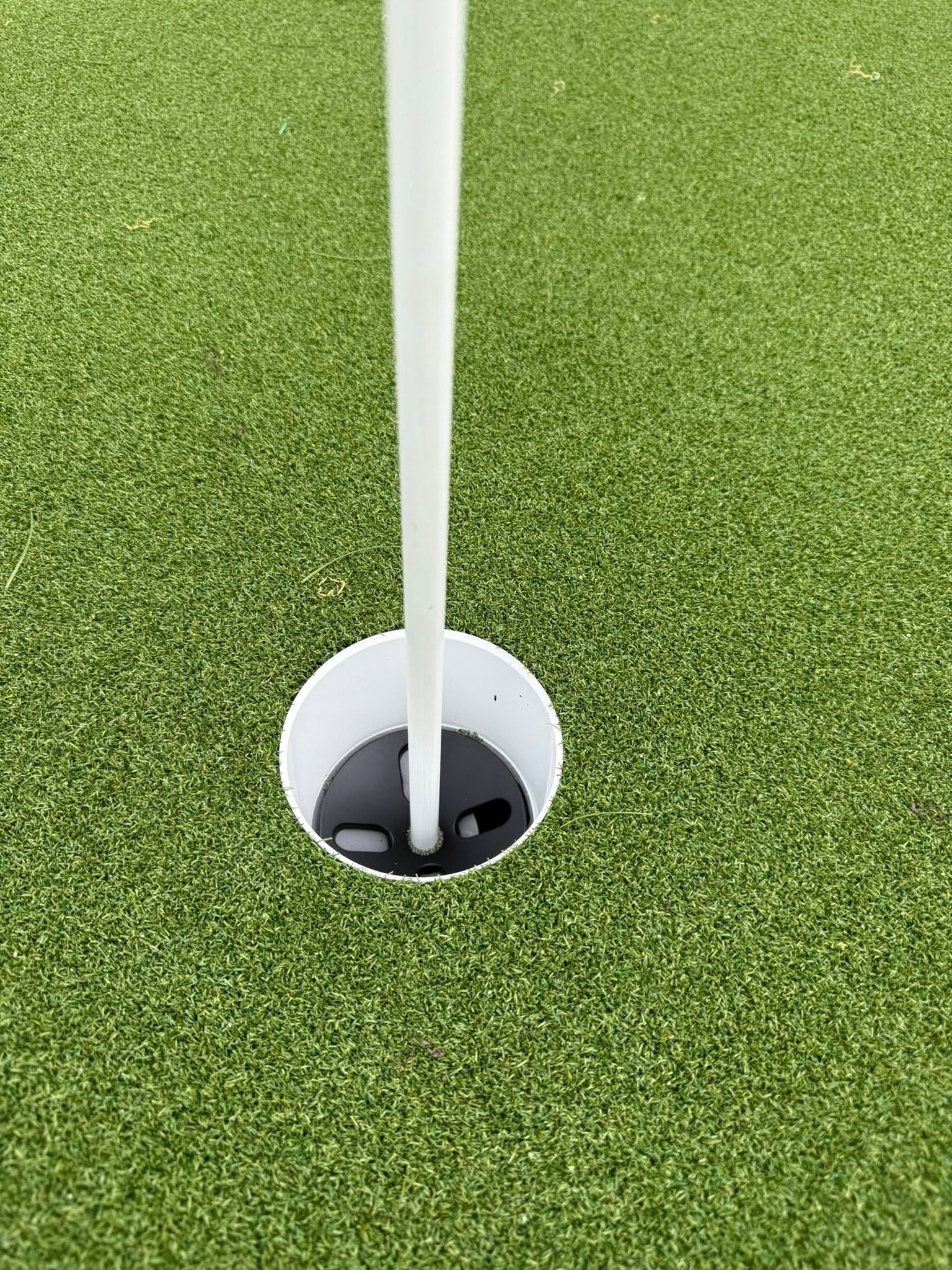 Synthetic turf backyard installation