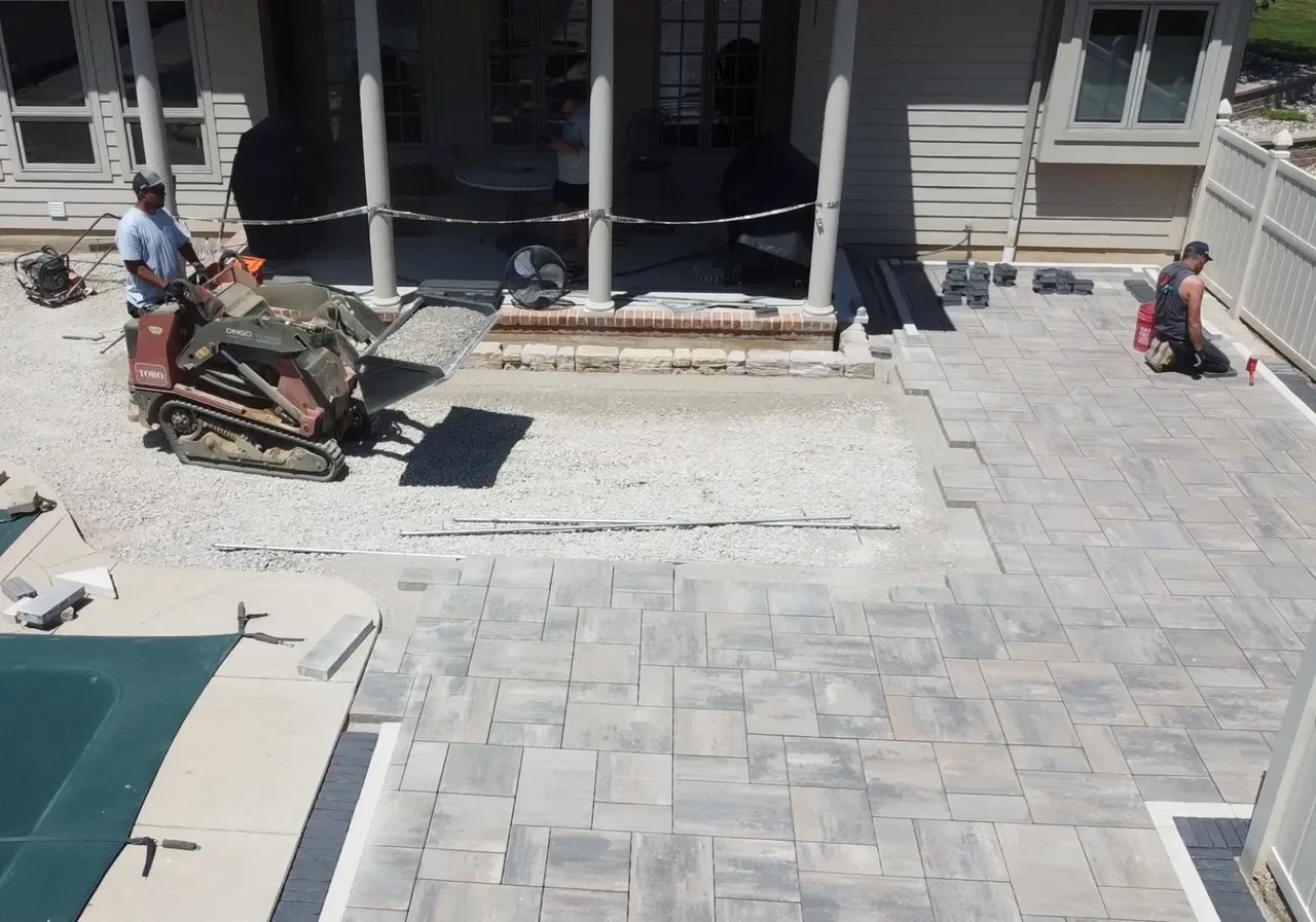 Stone paver pathway
