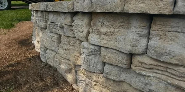 Retaining wall installation