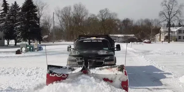 Cleared commercial parking lot